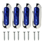 Set of 4 Blue Courtesy Lights for Marine Boat (12V–24V)