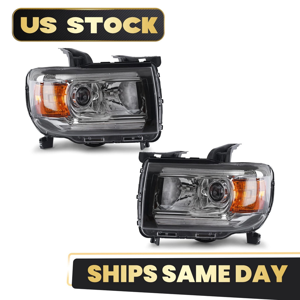 Set of 2 Halogen Headlights w/LED DRL for GMC Canyon (2015–2022)