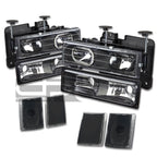 8PC Headlight, Bumper, Side Corner, Smoked 3D LED Tail Light for GMT400 C10