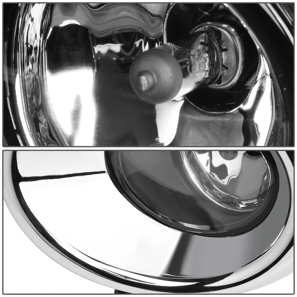 Pair of Clear Lens Fog Lights for Nissan Pathfinder (2013–2016) + Chrome Covers + Switch