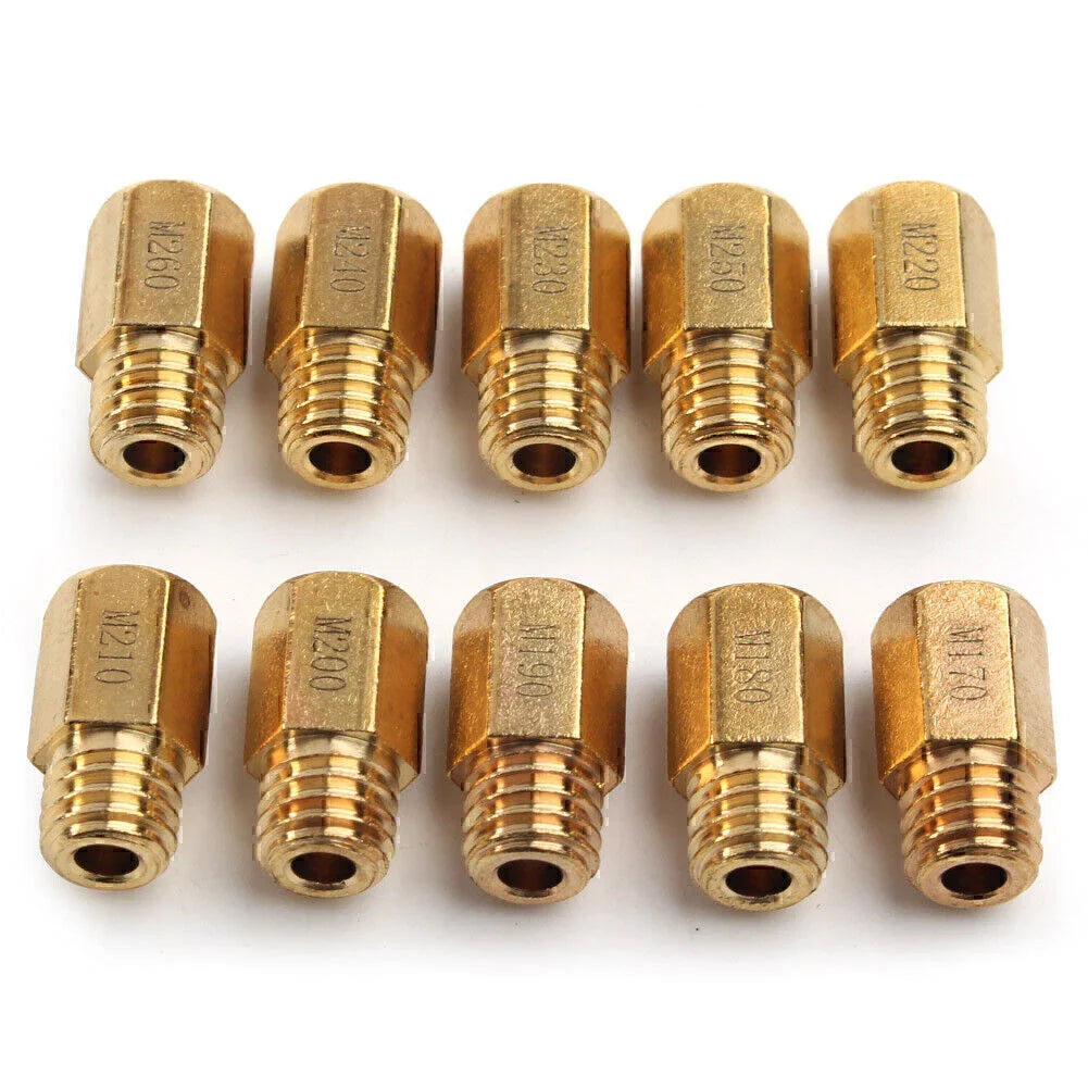 10 Pcs Hex Type Main Jets for MIKUNI VM/TM/TMX Carburetor (170-260)