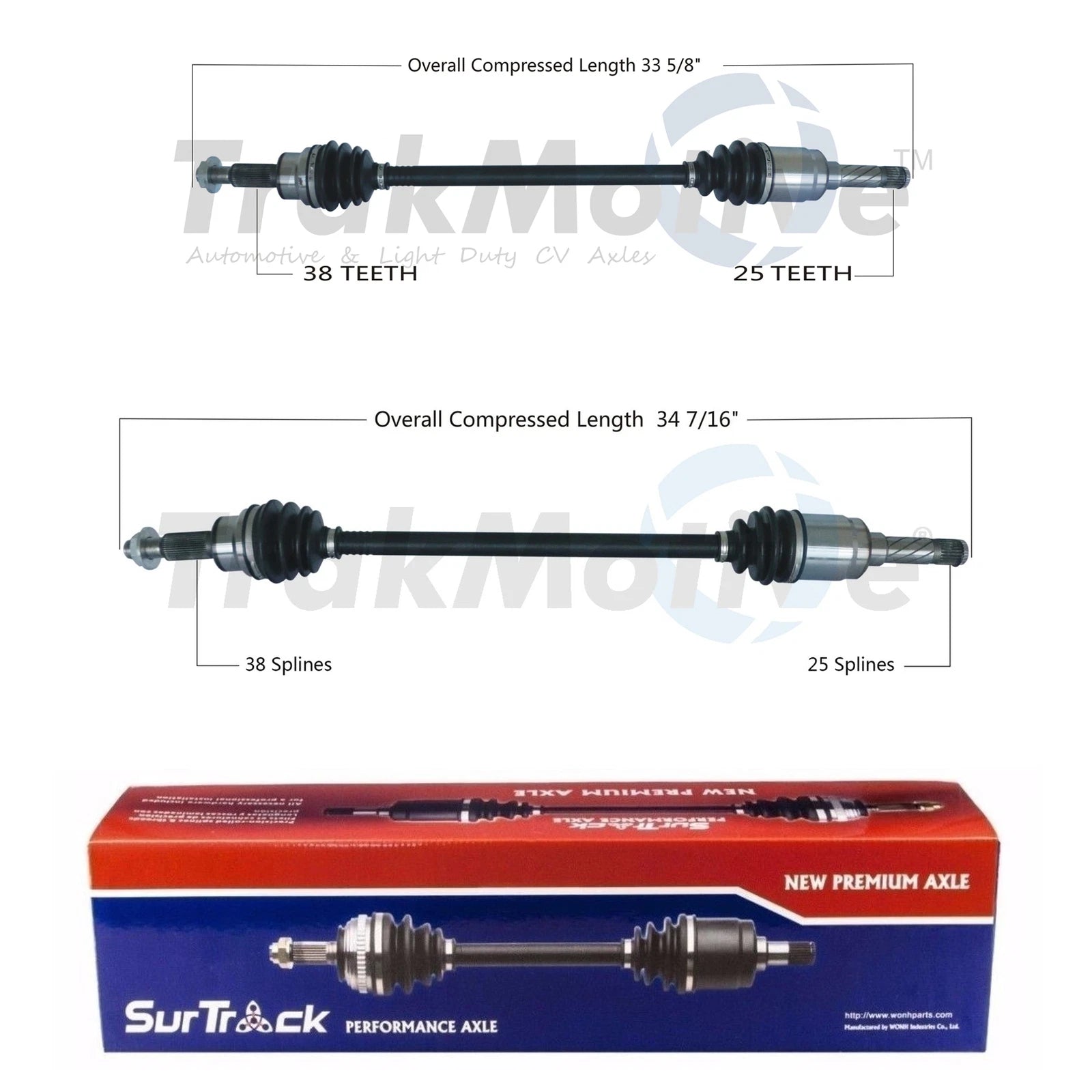 Set of 2 Rear CV Axle Shafts for Ford Flex Lincoln MKT (2009–2019)