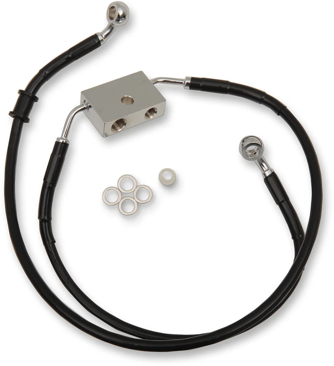 Front Brake Line +4" Black for Harley XL (614751-4BLK)