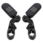 1-1/4" Matte Black Short Angled Highway Bar Footpeg Pedal Clamps for Harley Davidson