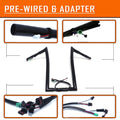 16" Black Prewired 25mm Ape Hanger Handlebar for Harley Road King (2014–2015)