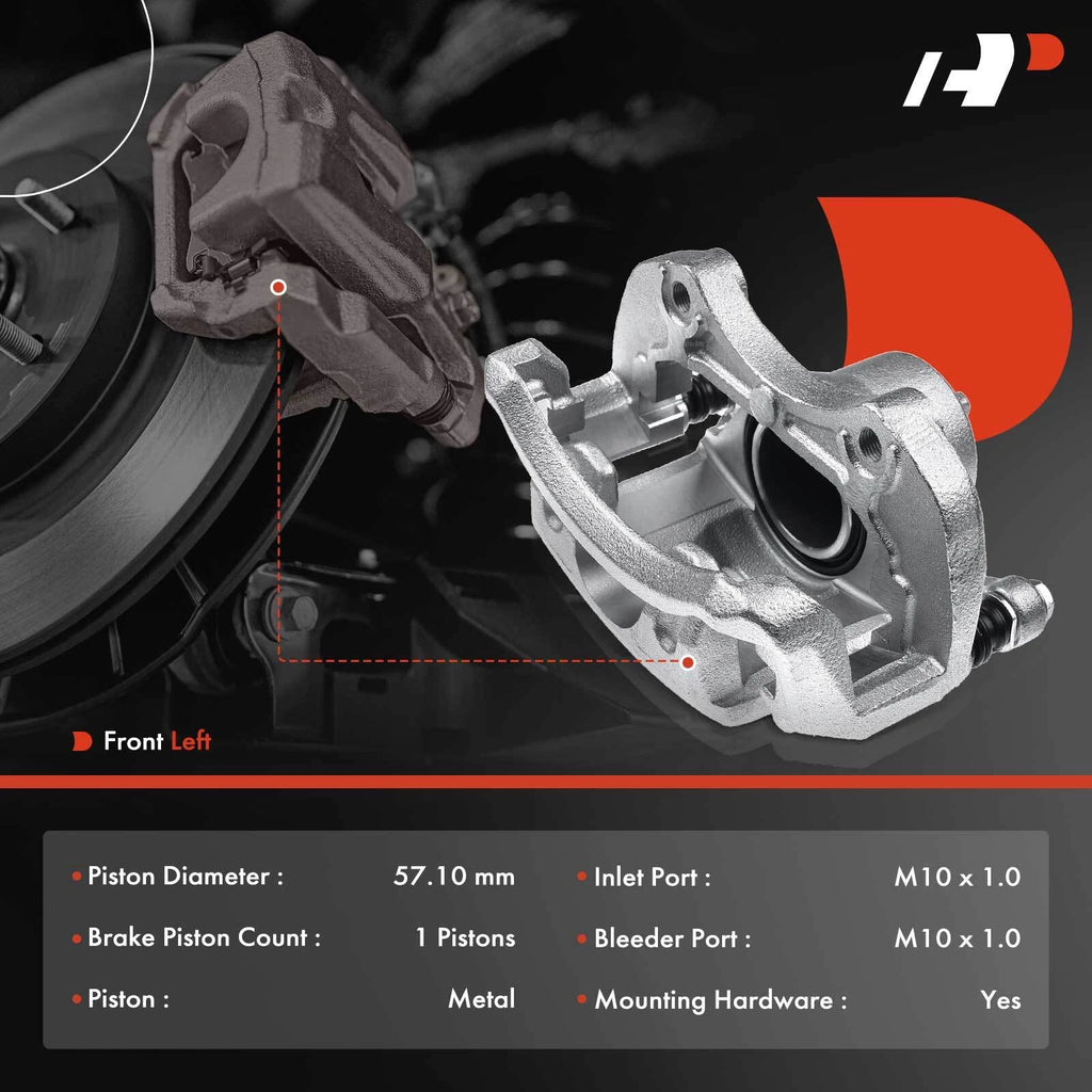 Pair Front Disc Brake Calipers for Nissan Cube Tiida Versa (2009–2014)