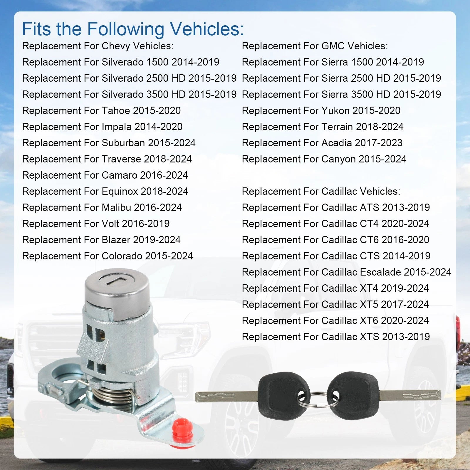 Driver Side Door Lock Cylinder for Chevrolet Silverado (LHD)