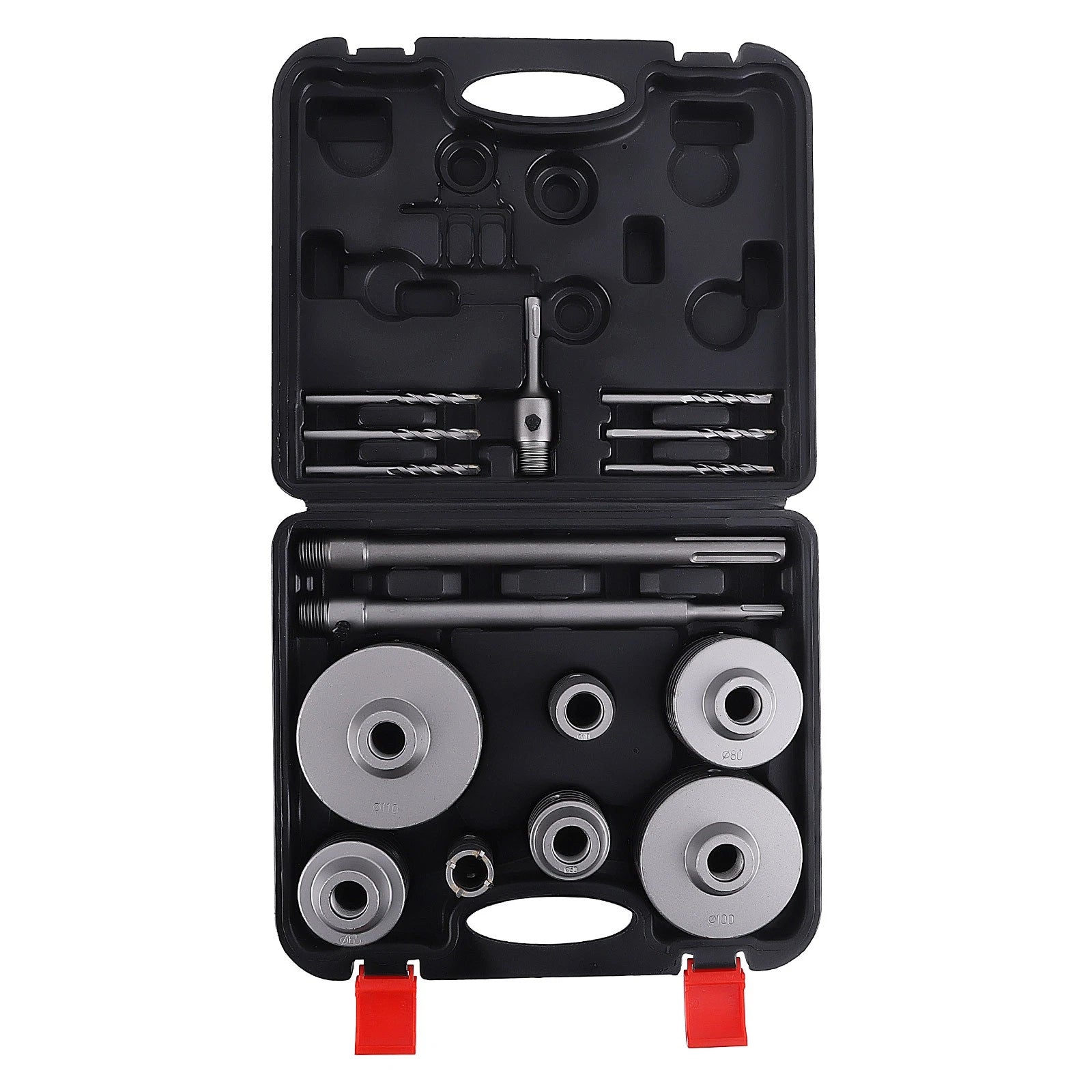 Set of 16 Concrete Drilling Hole Saws for Brick Wall SDS (30mm-110mm)