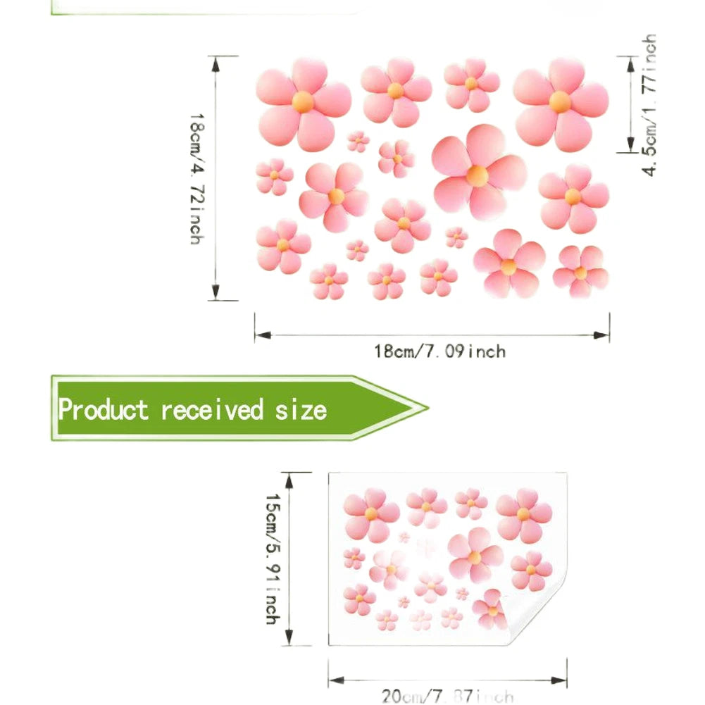 Glow in Dark Floral Decal for Bathroom Wall Mirror Decor (20x15cm)