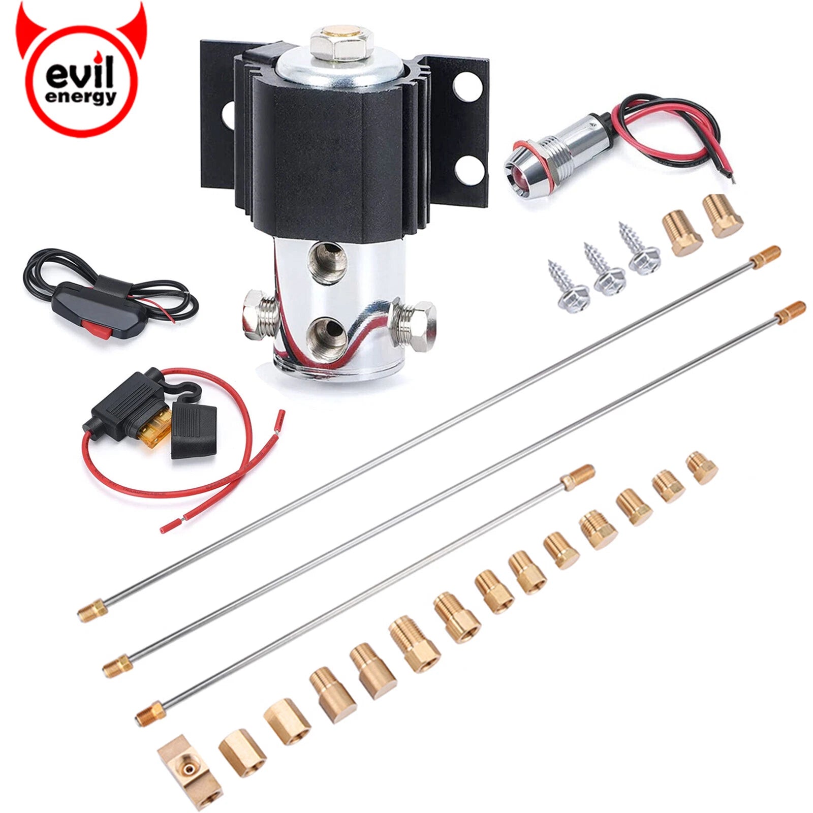 Front Line Lock Kit with Copper Brake Line Connect Hardware for Chevy (2015–2017)