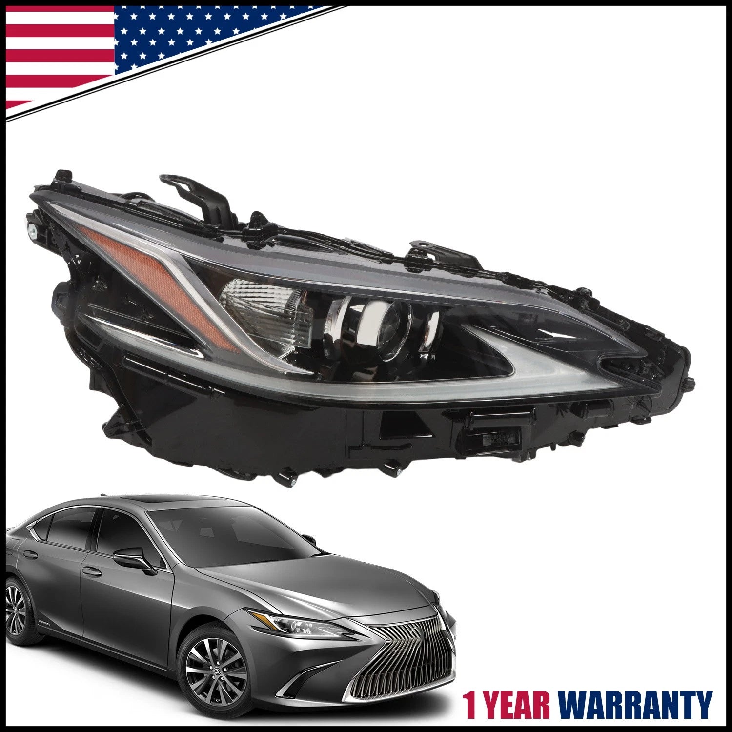Passenger Side LED DRL Headlight for Lexus ES300H ES350 (2019–2021) 8111006C91 RH