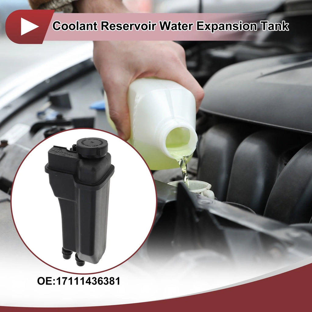 Coolant Expansion Overflow Tank with Cap No. 17111436381 for BMW 525i 528i 530i (2001–2007)