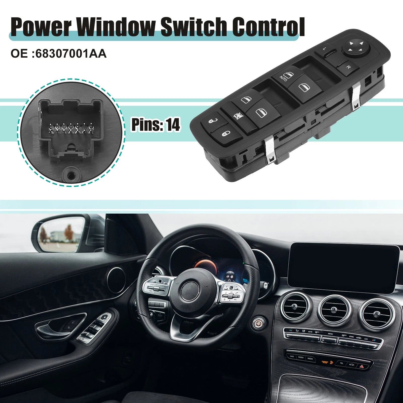 Front Driver Side Power Window Switch for Dodge Journey (2009–2020) 786527707775