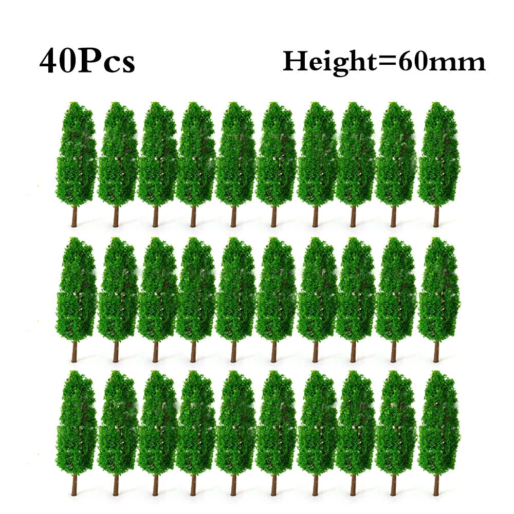 40 Pcs 2.36" Mini Model Trees for Train Railroad Diorama Layout