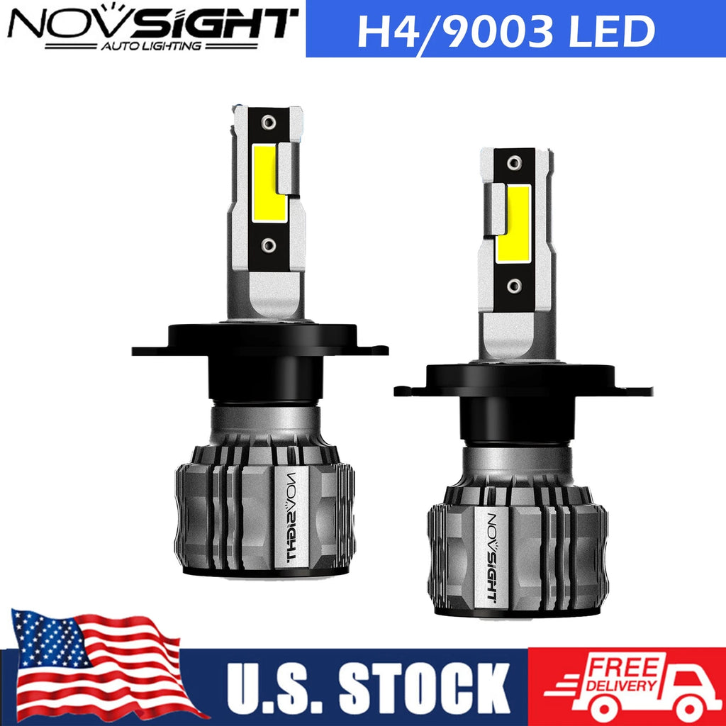 2X 9003 H4 LED Headlight Bulbs for Hi/Lo Beam (8000W, 6500K)