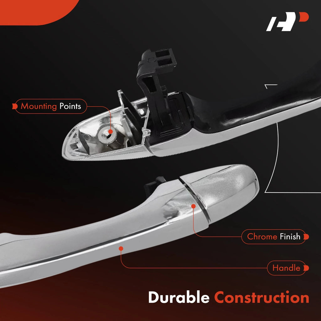 2X Rear Exterior Door Handle Chrome for Kia Sorento (2016–2020)