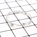 10PCS Adjustable Bangle Bracelet Blank Cuff with Removable Ball Bead
