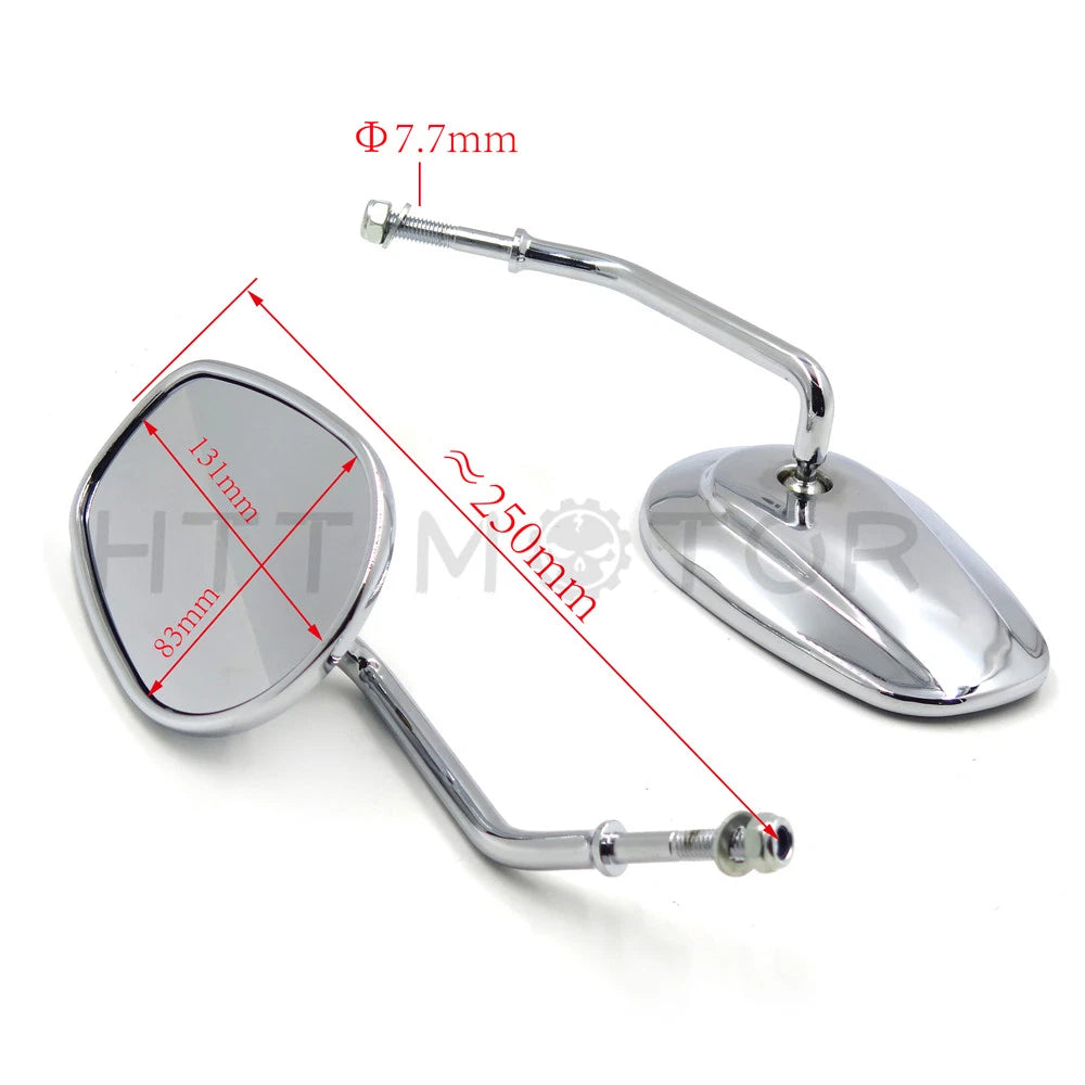Chrome Rearview Side Mirrors for Harley Davidson FLSTC FXDB DYNA FXDF FLSTF (8mm)
