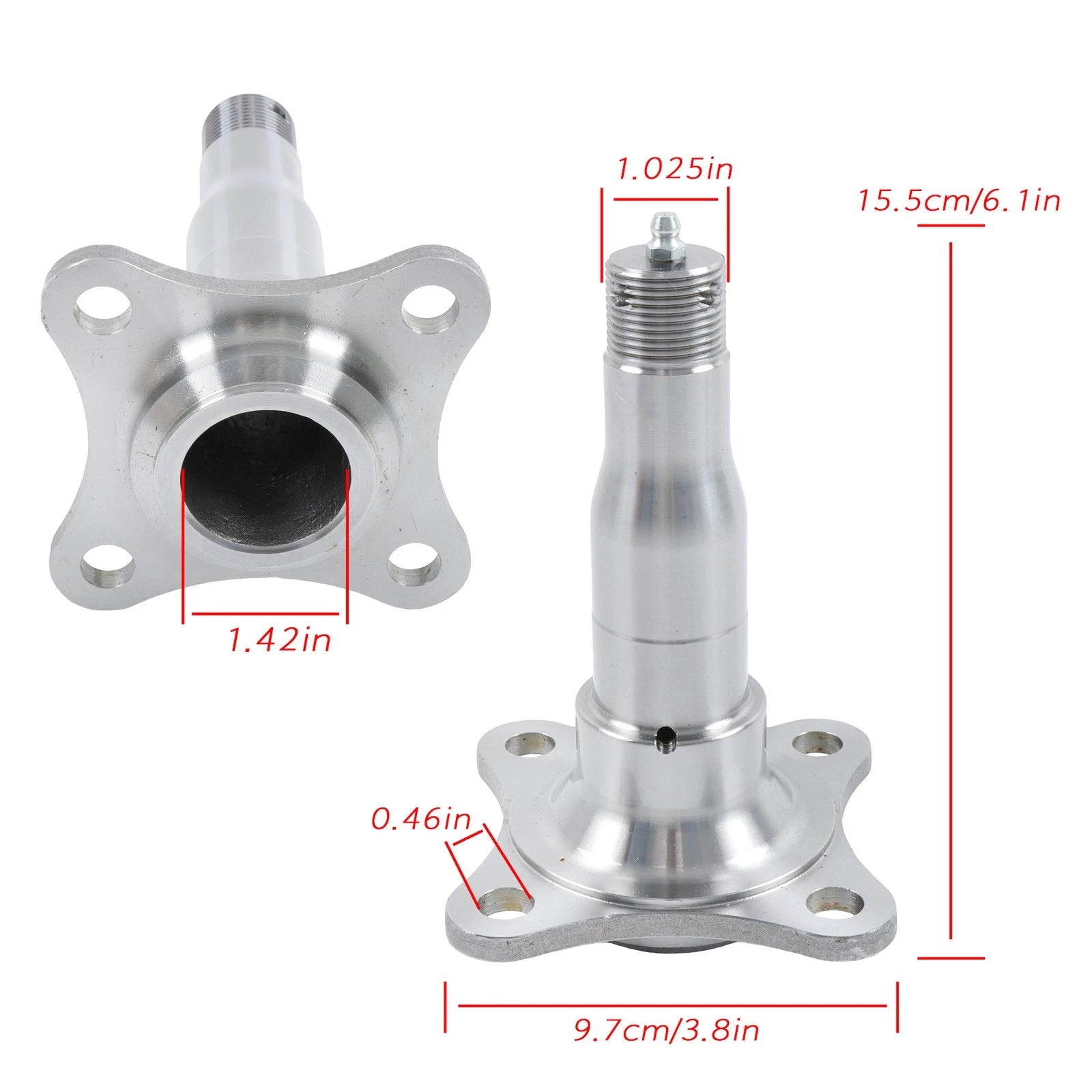 Weld-On 2.375" Round Spindle with Brake Flange for Trailer Axle (Fits 84)