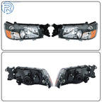 Set of 2 Black Halogen Headlights for Subaru Forester (2003-2004)