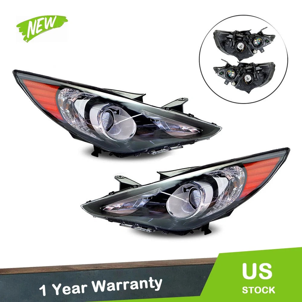 Headlight Assembly Set for Hyundai Sonata (2011–2014) Left & Right