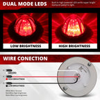 8pcs Chrome Red LED Side Marker Lights for