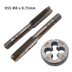 HSS M8 x 0.75mm Tap & Die Set for Metric Threads (RHD)