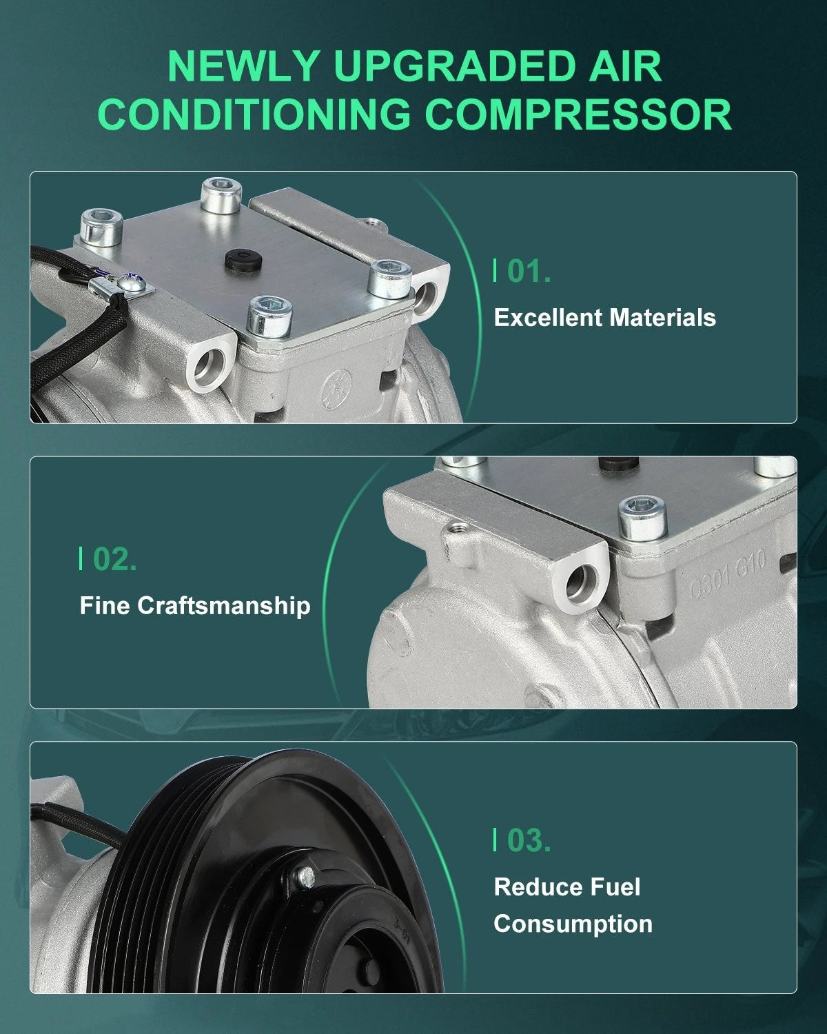 A/C Compressor with Clutch for Honda Accord 1990–1993