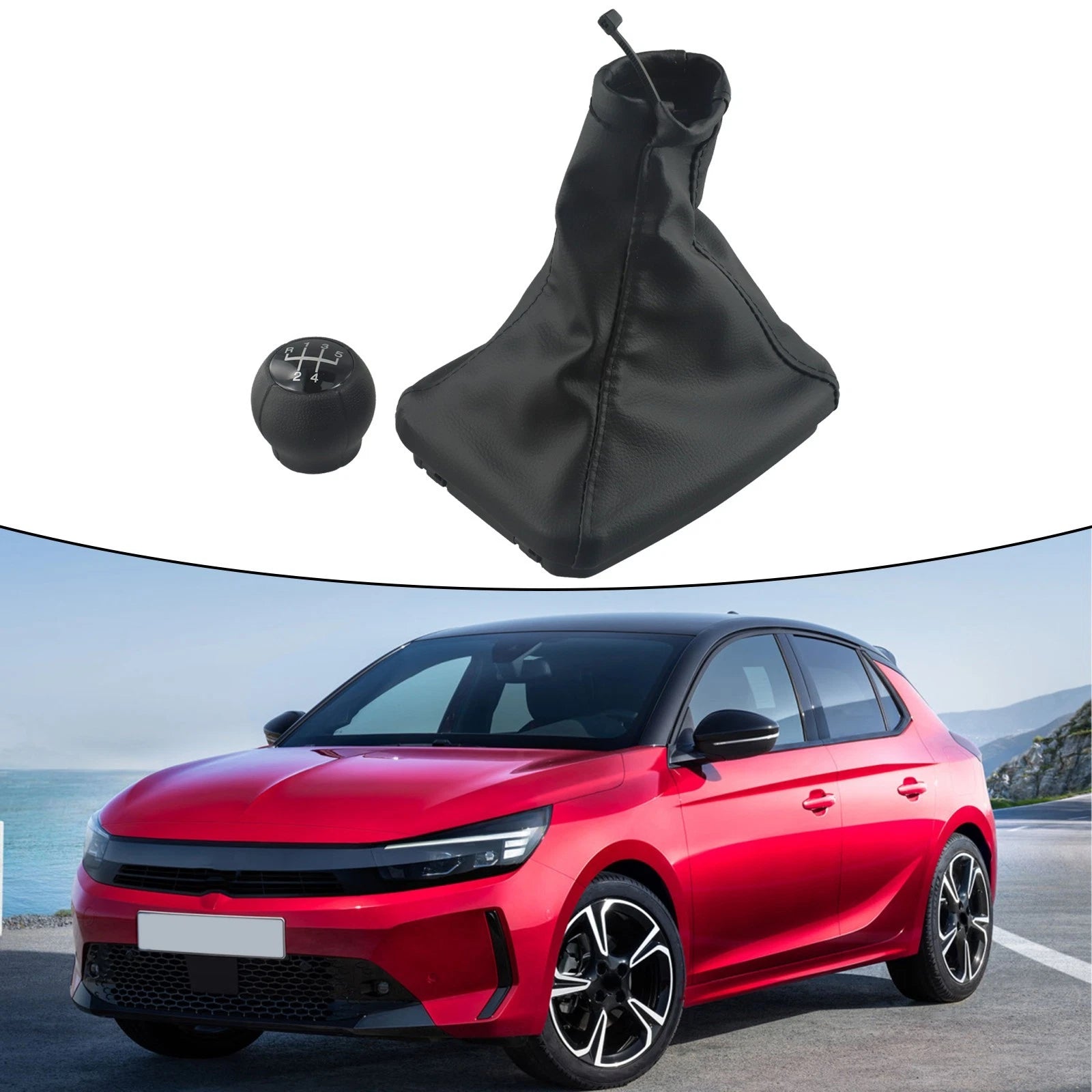 Shift Gaiter for - Black Plastic & Leather