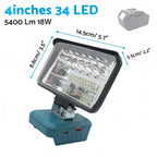 4in LED Work Light for Makita 18V Li-Ion Battery Flashlight (2010–2023)