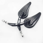 Black Raindrop Side Racing Mirrors for Harley Iron 883 1200 Custom Roadster (2009–2023)