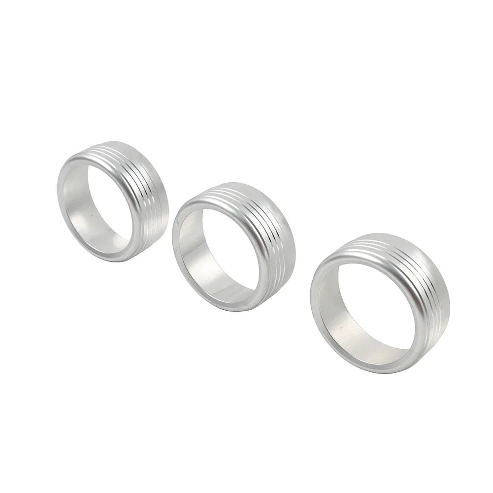 Silver AC Climate Control Knob Ring Covers for Subaru Forester XV Crosstrek WRX (2014-2021)