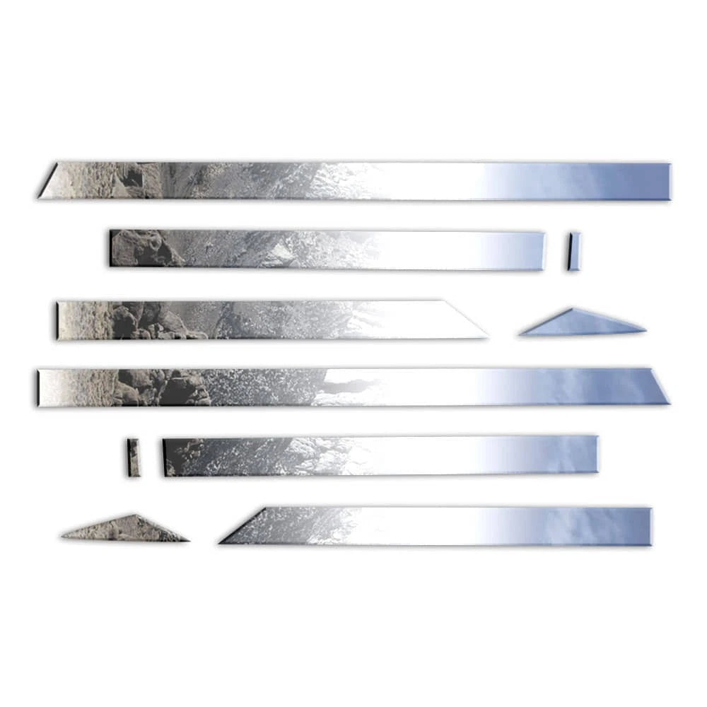 Diamond Grade 10pc 2 1/4" Accent Trim for 2014-18 Chevy Silverado Dbl Cab 8' Bed