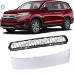 Front Bumper Lower Grille Trim for Honda Pilot (2019–2022) Black/Silver