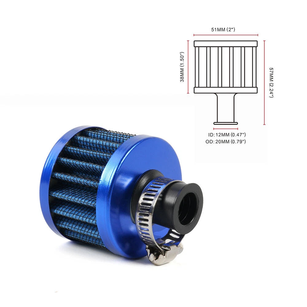 12mm Cold Air Intake Filter for Turbo Vehicles (Universal Fit)