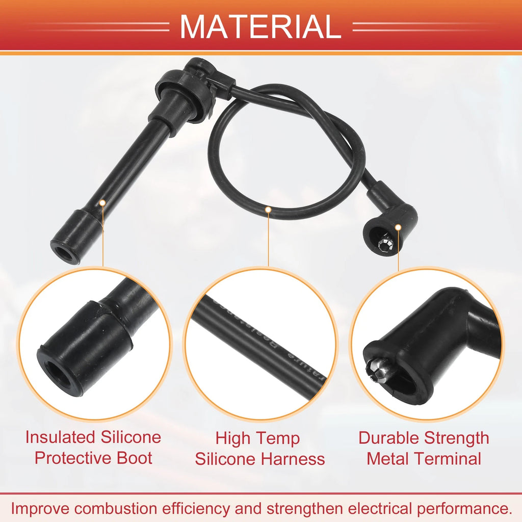 7pcs Spark Plug Wire Ignition Coil Cable No. 32720P8AA02 for Honda Accord (1998–1999)
