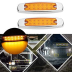 Amber 12 LED Sealed Side Marker Clearance Lights for Trailer