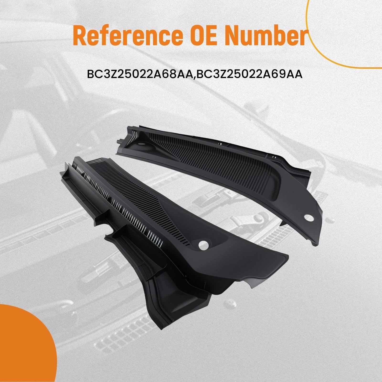 Windshield Wiper Cowl Panel Grille for Ford F250-F550 Super Duty (2011–2016)