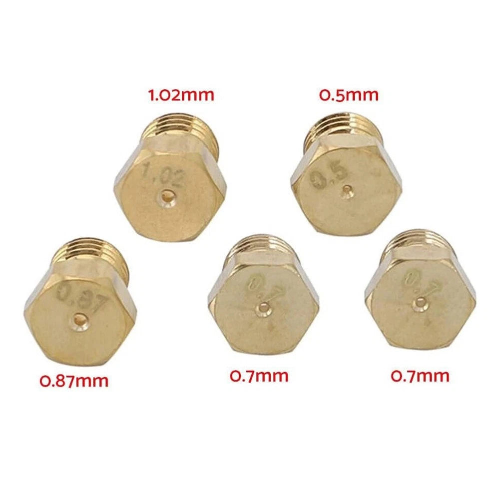Nozzle Replacement Set of 4 for Commercial Gas Stoves (0.5/0.7/0.87/1.02)