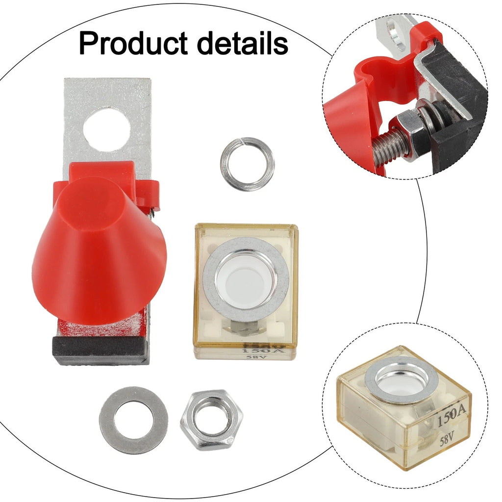 Waterproof M8 Terminal Mount Fuse Block Kit 30A 300A 58V for Cars Boats RVs