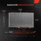 Radiator with Oil Cooler for Mitsubishi Mirage (1997–2002)