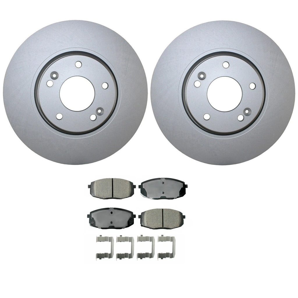 Front Brake Kit 300mm Disc Rotors & Akebono Ceramic Pads for Kia Forte Koup (2010–2013)