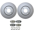 Front Brake Kit 300mm Disc Rotors & Akebono Ceramic Pads for Kia Forte Koup (2010–2013)