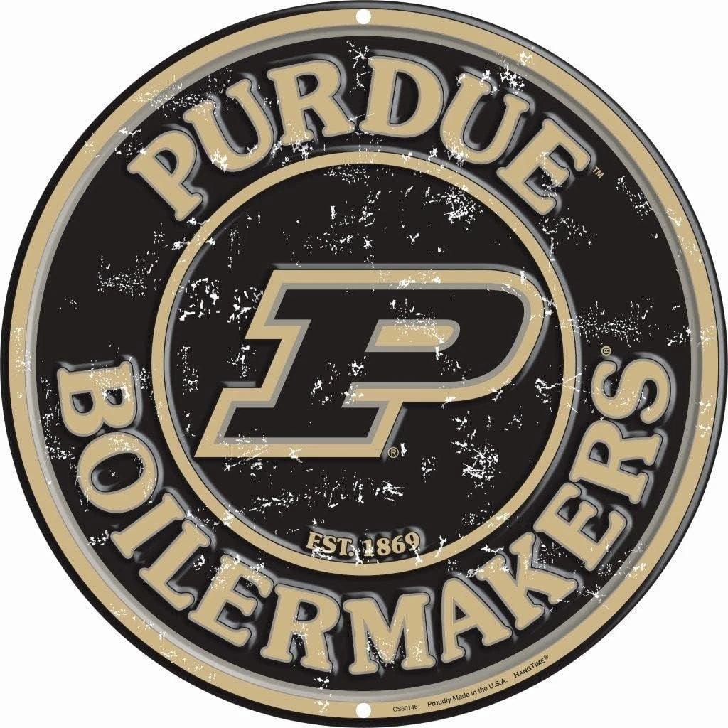 Purdue Boilermakers Round Sign for Man Cave Bar Garage (12 Inch)