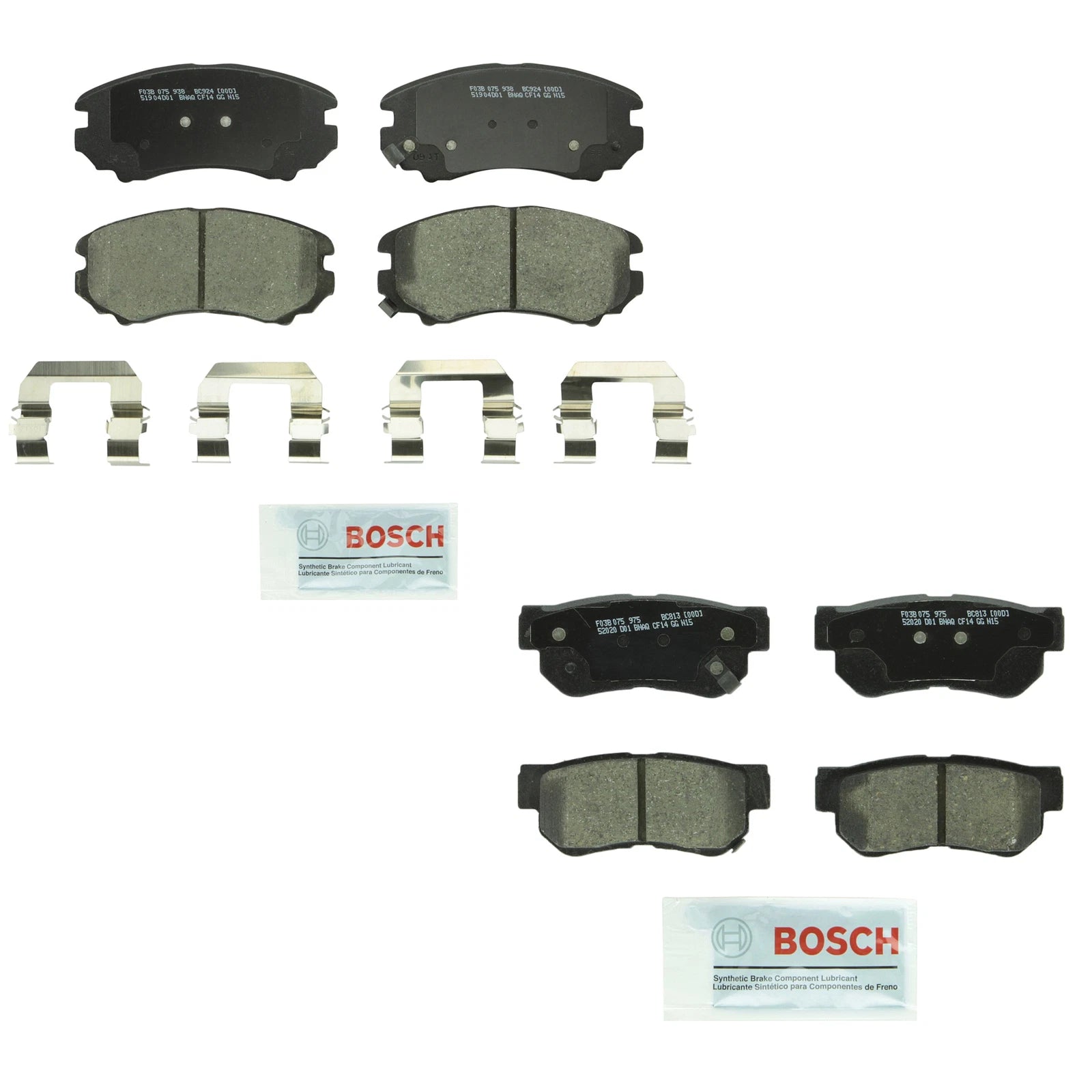 Bosch QuietCast Brake Pads Kit for Hyundai Kia L4 V6 (2010–2020)