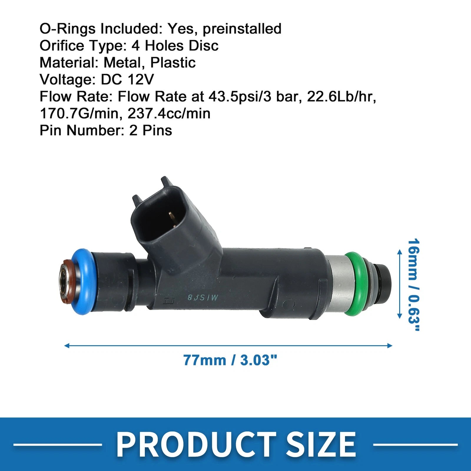 Set of 4 Fuel Injectors No. 12602480 for Chevrolet Malibu 2008–2010 2.4L
