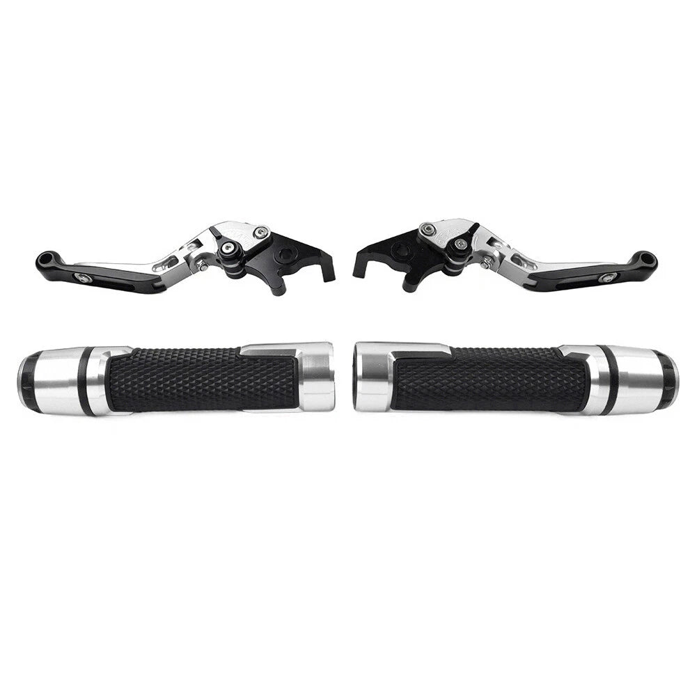 Silver Extendable Brake Clutch Levers Set for Suzuki GSR750 (2011–2016)