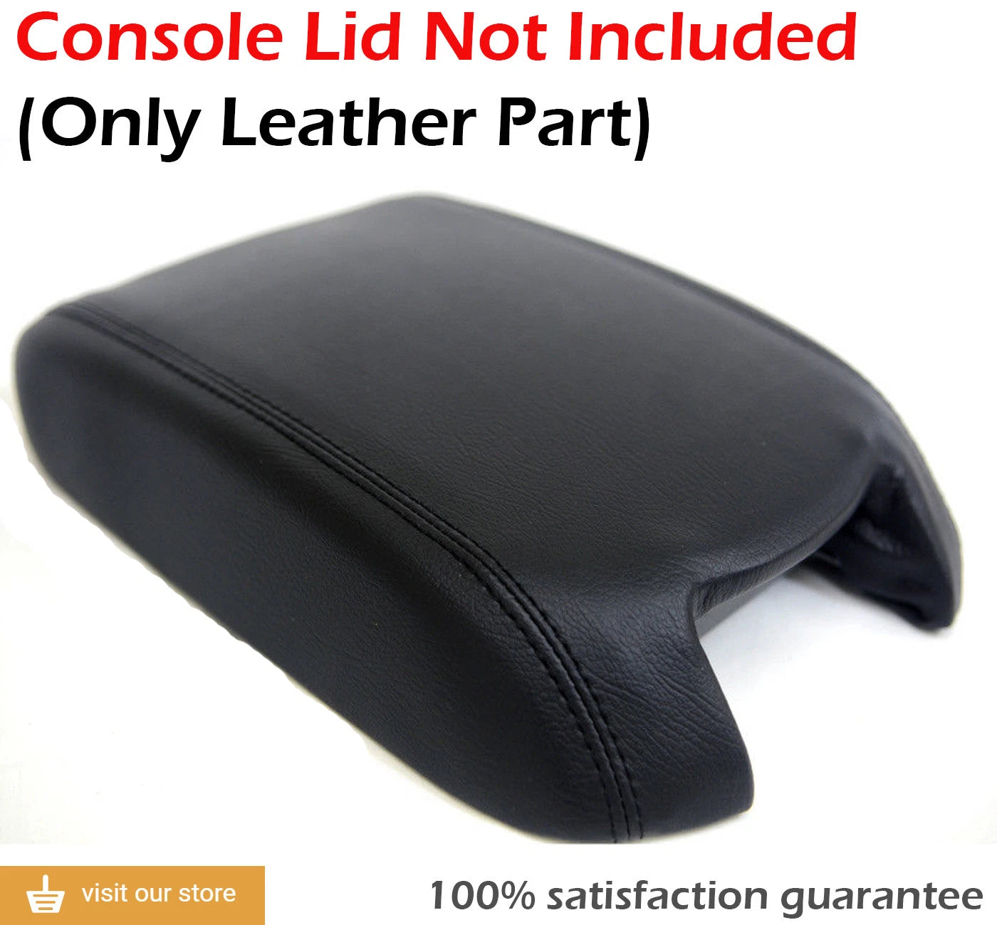 Center Console Armrest Cover for Ford Taurus (2010–2019) Black Leather