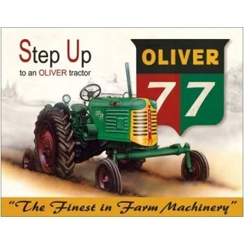 Vintage Replica Tin Metal Sign for Oliver 77 Tractor (1861)