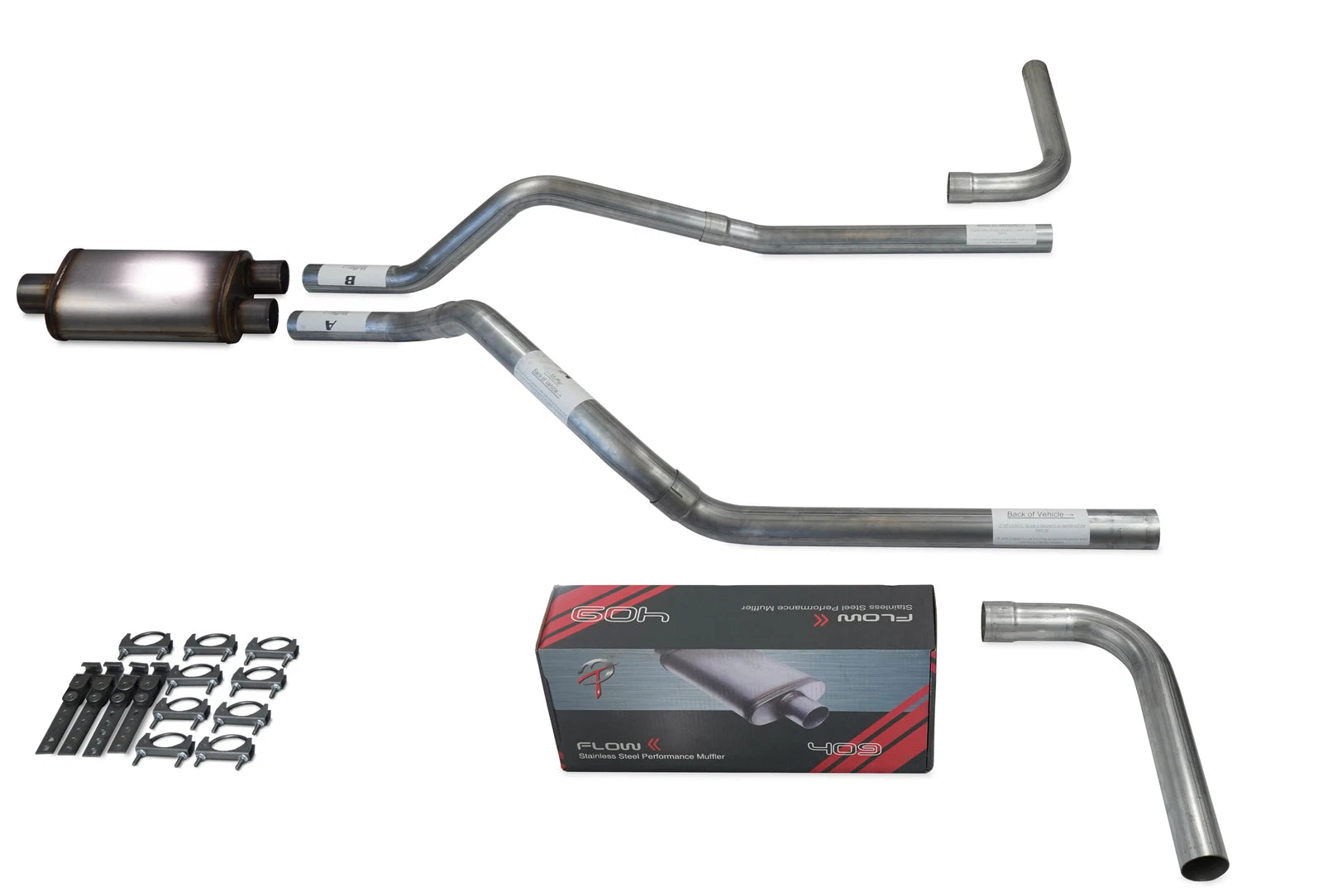 Dual Exhaust Kit for Chevy Blazer (1992–1994) - 2.5" Flow II Stainless Muffler